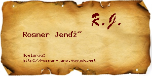 Rosner Jenő névjegykártya